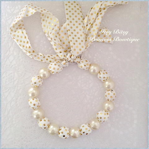 Ivory and gold satin Necklace