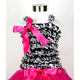 Hot Pink Zebra Ruffle Top