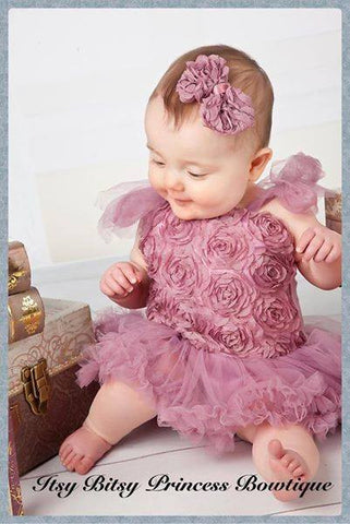 Dusty Pink Rose Tutu Bodysuit set