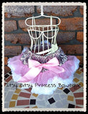 Light Pink Leopard Waist with White Ruffles Baby Pettiskirt