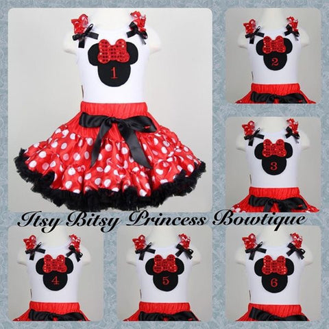 Red and Black Minnie top Number 4