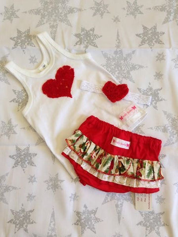 Singlet, Rufflebum and headband set