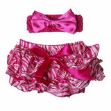 Raspberry Zebra Print Satin Ruffle Bum