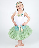 Pistachio and peach bow baby Pettiskirt