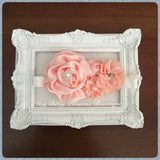 Peach Rosettes Headbands