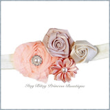 Peach Rosettes Headbands