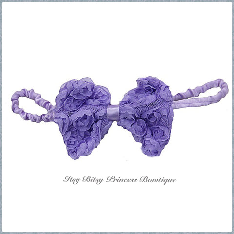 Lavender Rose Bow headband