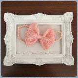 Peach Rose Bow headband