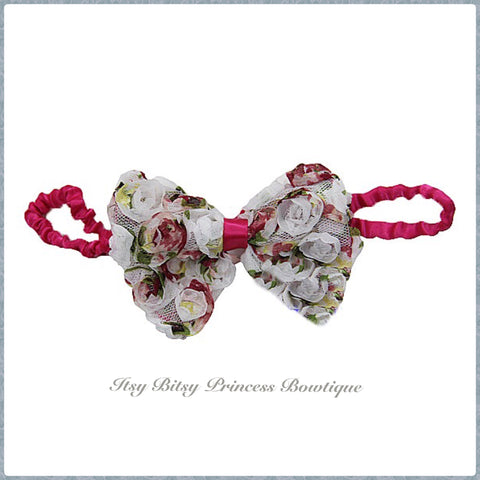 Colourful Rose Bow headband