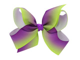 4.5 Inch Rainbow bow Hairclips  -Various Colours-