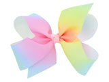 4.5 Inch Rainbow bow Hairclips  -Various Colours-