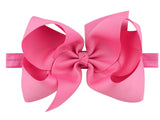 6 Inch bow on elastic headbands