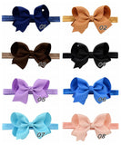 4" Inch Bow on Elastic Headband.