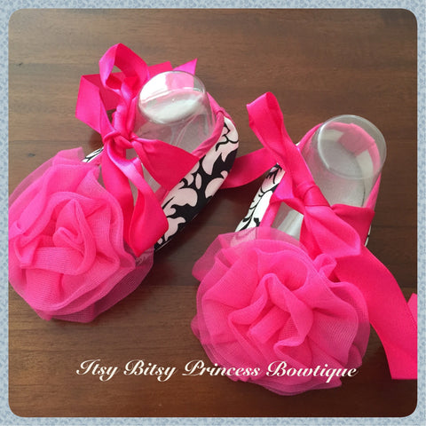 Hot Pink Damask Shoes