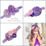 Lavender, Purple & Light Pink Rosettes Headbands