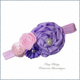 Lavender, Purple & Light Pink Rosettes Headbands