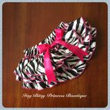 Hot Pink Zebra Print Satin Ruffle Bum