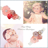 Peach Rosettes Headbands