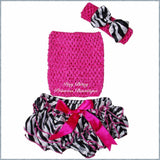 Hot Pink Zebra Print Satin Ruffle Bum