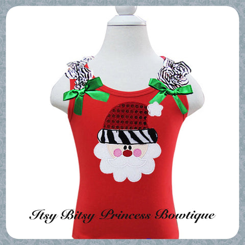 Zebra Santa Red Tank Top