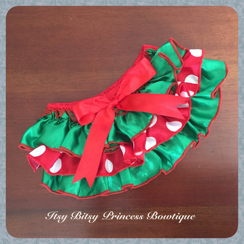 Red and Green Ruffle Nappy Cover