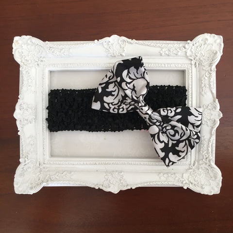 Damask bow Headbands