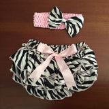 Light Pink Zebra Print Satin Ruffle Bum