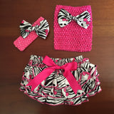 Zebra and Hot Pink Skulls Satin Ruffle Bum