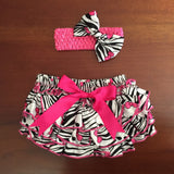 Zebra and Hot Pink Skulls Satin Ruffle Bum