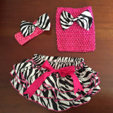 Hot Pink Zebra Print Satin Ruffle Bum