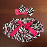 Hot Pink Zebra Print Satin Ruffle Bum