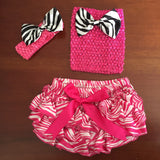 Raspberry Zebra Print Satin Ruffle Bum