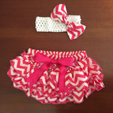 Hot Pink Chevron Satin Ruffle Bum