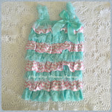 Mint and Pink Chevron Lace Playsuit