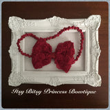 Ruby Wine Red Rose Bow headband