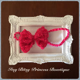 Hot Pink Rose Bow headband