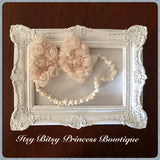 Champagne Cream Rose Bow headband