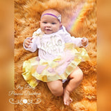 Pink and Gold Satin Trimmed Baby Tutu