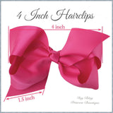 4 Inch bows hair clips