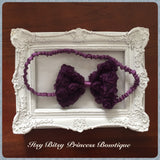 Dark Purple Rose Bow headband