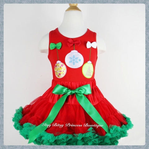 Red Green Pettiskirt Plus Christmas Balls Red Tank Top (In Stock Now)