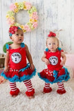 White Polka Dots Red & Blue Pettiskirts