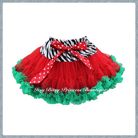 Zebra, Red & Green Pettiskirt