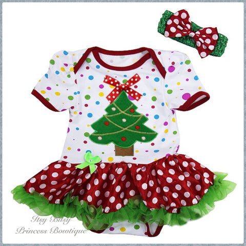 Christmas Tree Pettiskirt romper set