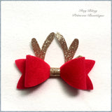 Reindeer antler bows on clips or headbands