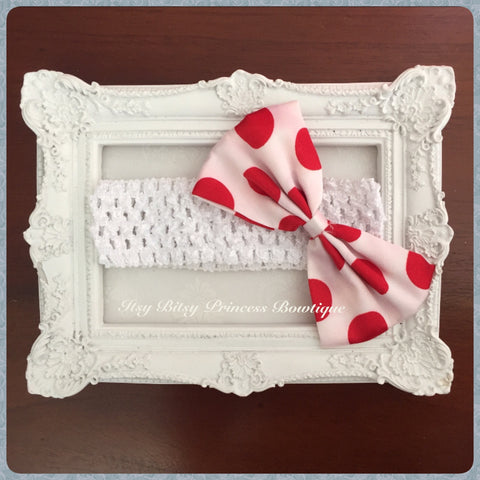 Minnie polka dot Red & White bow Headbands