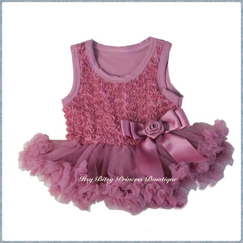 Dusty Pink Rose Pettiskirt Romper