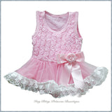 Light Pink Rose and Lace Pettiskirt Romper