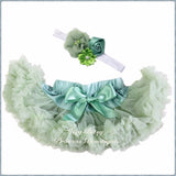 Pistachio and peach bow baby Pettiskirt