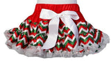 Red/White/Green Chevron Reversible pettiskirt